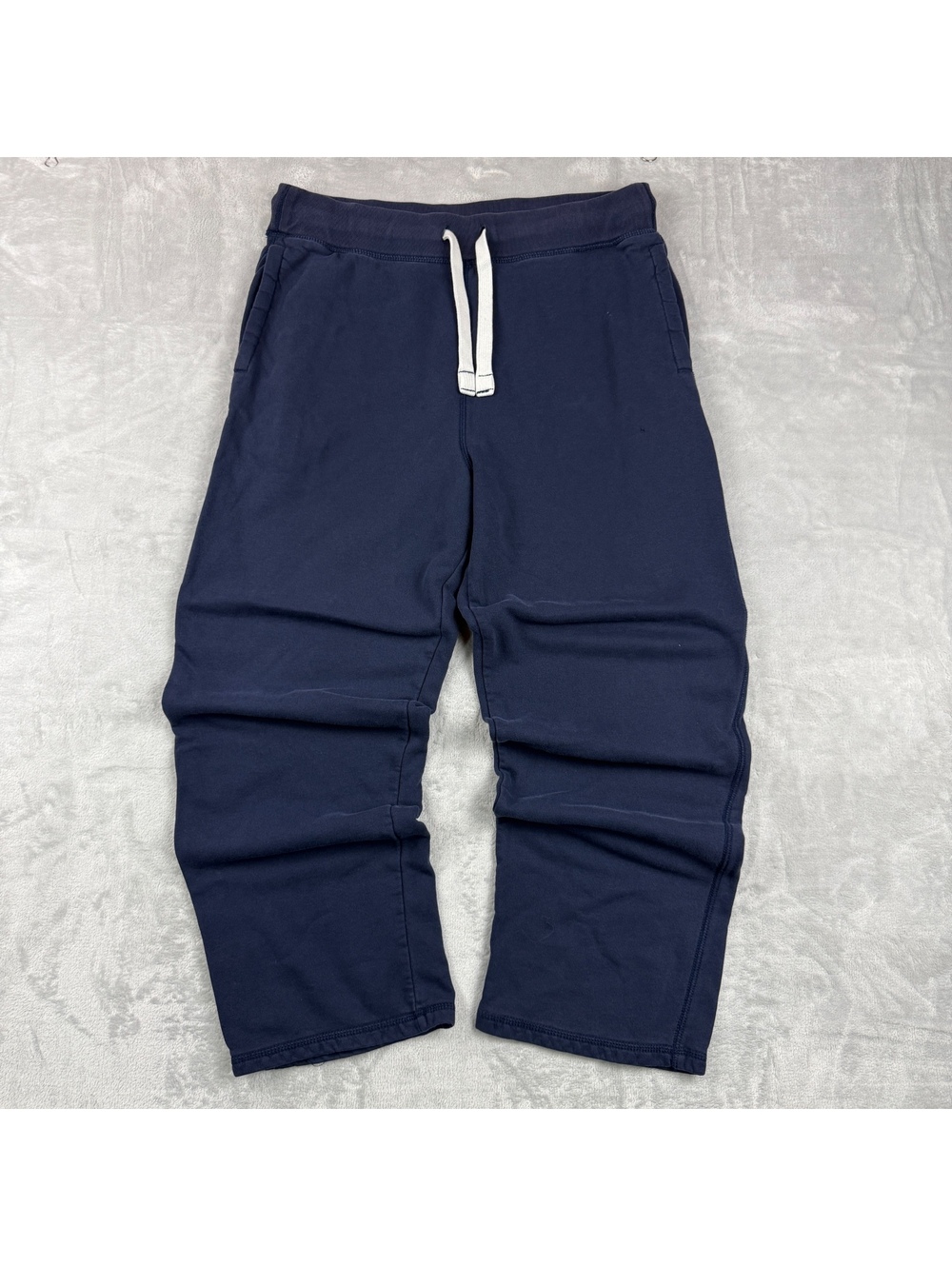 Y2K Old Navy Blue Drawstring Sweatpants MenL Baggy Straight Leg Skater Relax VTG